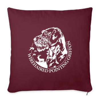 Pointage à poil dur Griffon Portrait chien Wilsigns - Housse de coussin décorative 45 x 45 cm - bordeaux - Devant