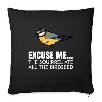 Vogelbeobachtung Vogelfreund Singvogel Ornithologe - Sofakissenbezug 45 x 45 cm - Schwarz - Vorne