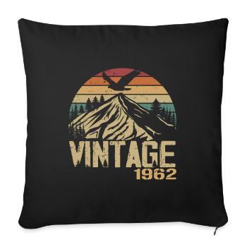 Vintage 1962 Cadeau Anniversaire 1962 Retro 1962 - Housse de coussin décorative 45 x 45 cm - noir - Devant