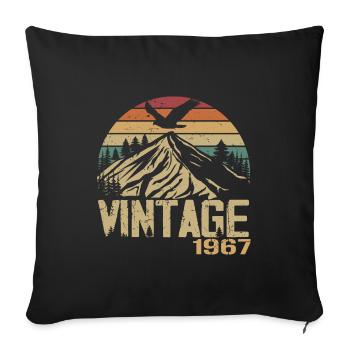 Vintage 1967 Cadeau Anniversaire 1967 Retro 1967 - Housse de coussin décorative 45 x 45 cm - noir - Devant