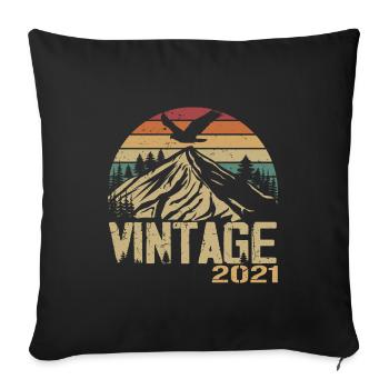 Vintage 2021 Retro 2021 Anniversary Gift - Sofa pillowcase 17,3'' x 17,3'' (45 x 45 cm) - black - Front