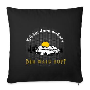Der Wald ruft - Sofakissenbezug 45 x 45 cm - Schwarz - Vorne