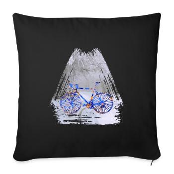 vélo hiver e 112 - Housse de coussin décorative 45 x 45 cm - noir - Devant