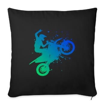 Men's Dirt Bike Dirt Biker Supermoto Dirt Bike - Sofa pillowcase 17,3'' x 17,3'' (45 x 45 cm) - black - Front