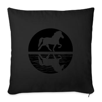 Icelandic Horse: Icelandic Horse Horse Pony Merch - Sofa pillowcase 17,3'' x 17,3'' (45 x 45 cm) - black - Front