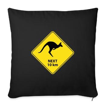 Kangaroo Australia shield - Sofa pillowcase 17,3'' x 17,3'' (45 x 45 cm) - black - Front