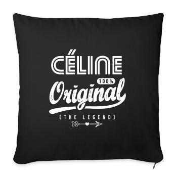 Céline ORIGINAL cadeau personnalisé prénom céline - Housse de coussin décorative 45 x 45 cm - noir - Devant