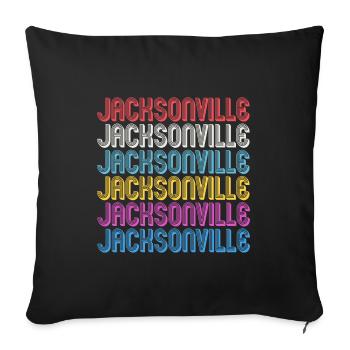 Jacksonville, Floride - Housse de coussin décorative 45 x 45 cm - noir - Devant