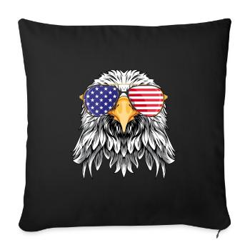 July 4 USA - Sofa pillowcase 17,3'' x 17,3'' (45 x 45 cm) - black - Front