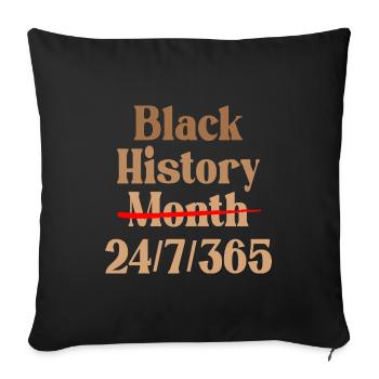 Black History Month 24/7/365 - Sofa pillowcase 17,3'' x 17,3'' (45 x 45 cm) - black - Front