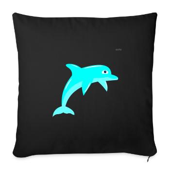 Dolphin - Sofa pillowcase 17,3'' x 17,3'' (45 x 45 cm) - black - Front