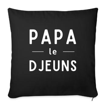 Papa - le - Djeuns Humour pour fête des pères - Housse de coussin décorative 45 x 45 cm - noir - Devant