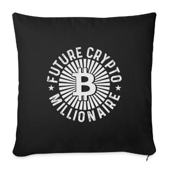 Future Crypto Millionaire - Sofa pillowcase 17,3'' x 17,3'' (45 x 45 cm) - black - Front