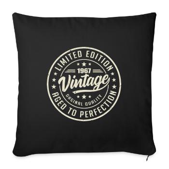 Vintage 1967 Gift 1967 Retro Anniversary 1967 - Sofa pillowcase 17,3'' x 17,3'' (45 x 45 cm) - black - Front