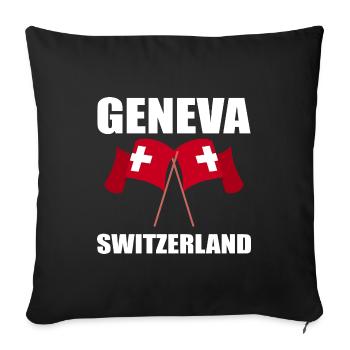 Schweiz Genf - Sofakissenbezug 45 x 45 cm - Schwarz - Vorne