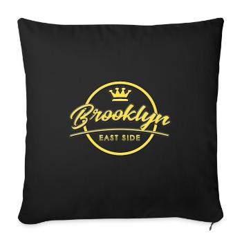 New York, USA, Brooklyn, Gift - Sofa pillowcase 17,3'' x 17,3'' (45 x 45 cm) - black - Front