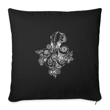 Steam Punk kracke white - Sofa pillowcase 17,3'' x 17,3'' (45 x 45 cm) - black - Front