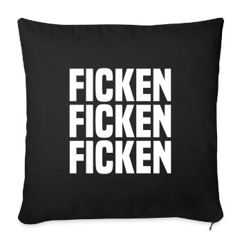 Ficken ficken Ficken white - Sofakissenbezug 45 x 45 cm - Schwarz - Vorne