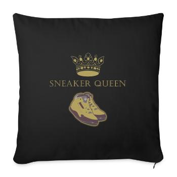 Sneaker Queen, Turnschuhe, Geschenk - Sofakissenbezug 45 x 45 cm - Schwarz - Vorne