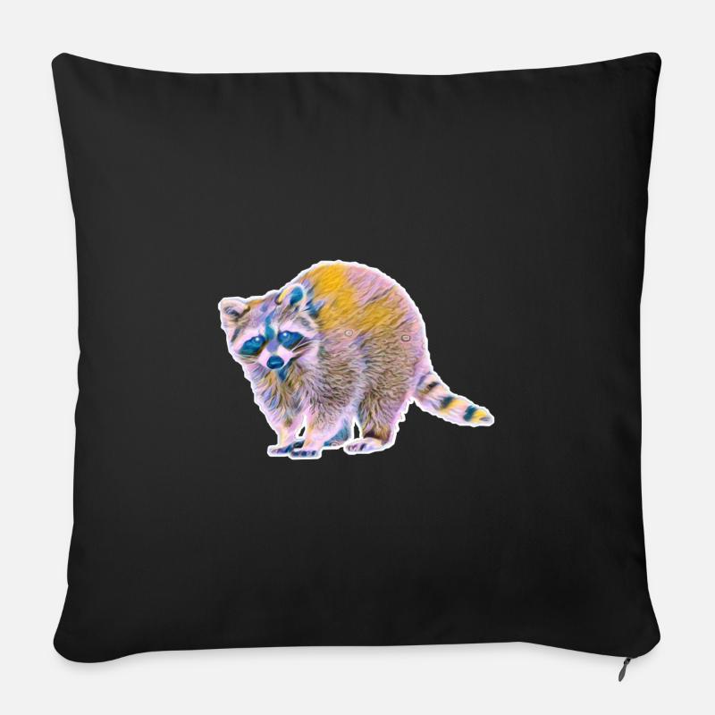 Waschbär - Sofakissenbezug 45 x 45 cm - Schwarz