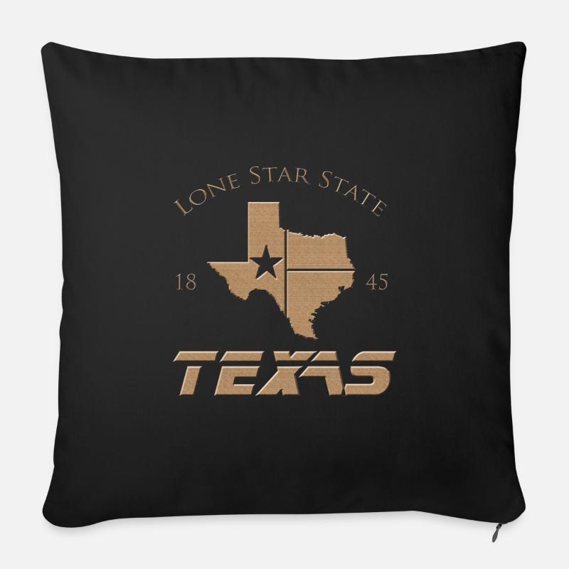 Lone Star State Texas, USA, Gift - Sofa pillowcase 17,3'' x 17,3'' (45 x 45 cm) - black
