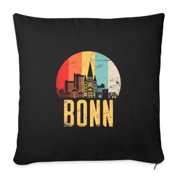 Bonn Skyline Silhouette 80s Retro Vintage - Sofa pillowcase 17,3'' x 17,3'' (45 x 45 cm) - black - Front