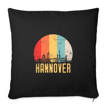 Hanovre silhouette silhouette 80 Rétro Vintage - Housse de coussin décorative 45 x 45 cm - noir - Devant