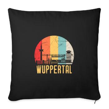 Wuppertal Skyline Silhouette 80er Retro Vintage - Sofakissenbezug 45 x 45 cm - Schwarz - Vorne