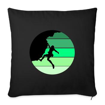 Climbing, bouldering, gift - Sofa pillowcase 17,3'' x 17,3'' (45 x 45 cm) - black - Front