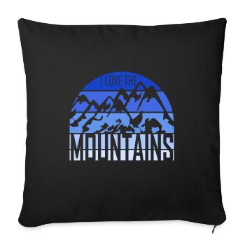 Mountains, Mountains, Gift - Sofa pillowcase 17,3'' x 17,3'' (45 x 45 cm) - black - Front