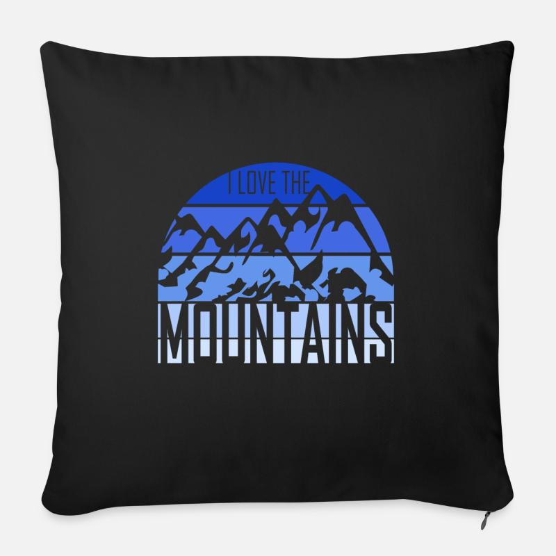 Berge, Mountains, Geschenk - Sofakissenbezug 45 x 45 cm - Schwarz