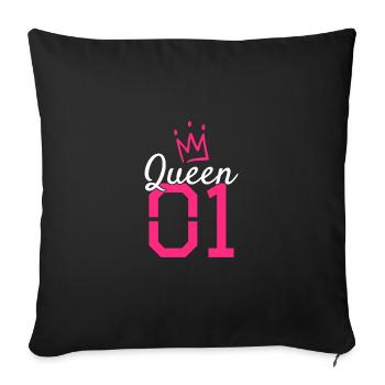 Queen 01 Krone - Sofakissenbezug 45 x 45 cm - Schwarz - Vorne