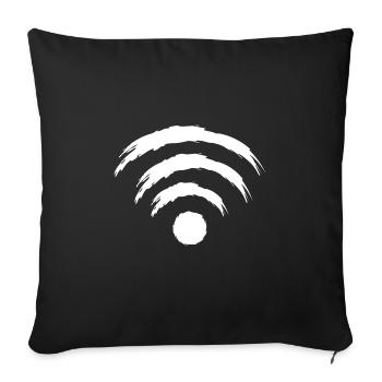 Wifi symbol white - Sofa pillowcase 17,3'' x 17,3'' (45 x 45 cm) - black - Front