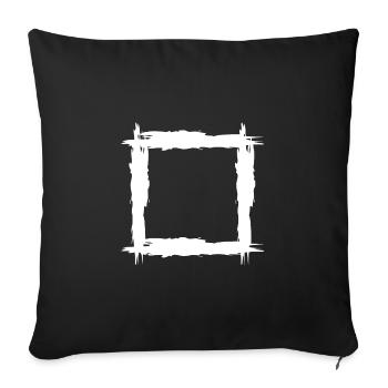 Carré blanc - Housse de coussin décorative 45 x 45 cm - noir - Devant