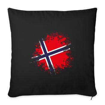 Drapeau norvégien - Housse de coussin décorative 45 x 45 cm - noir - Devant