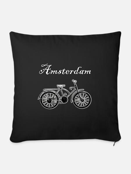 Fahrrad, Amsterdam, Geschenk - Sofakissenbezug 45 x 45 cm - Schwarz