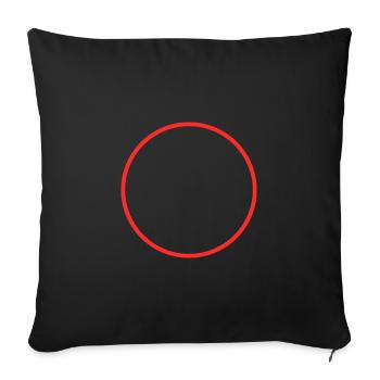 Cercle anneau forme symbole rouge - Housse de coussin décorative 45 x 45 cm - noir - Devant