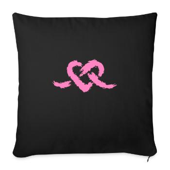 Heart knot - Sofa pillowcase 17,3'' x 17,3'' (45 x 45 cm) - black - Front