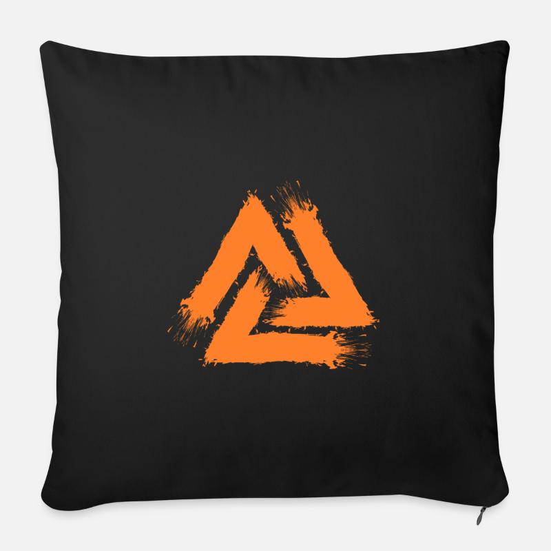 Valknut Symbol - Sofakissenbezug 45 x 45 cm - Schwarz