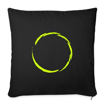 Circle symbol yellow - Sofa pillowcase 17,3'' x 17,3'' (45 x 45 cm) - black - Front