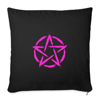 Pentagramm Symbol Lila - Sofakissenbezug 45 x 45 cm - Schwarz - Vorne