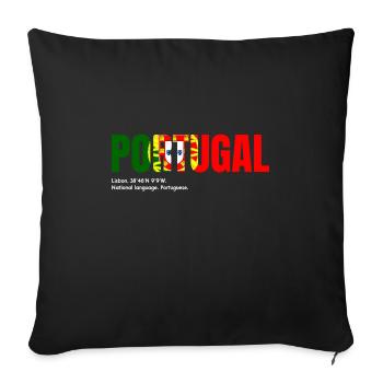 Portugal Portugais - Housse de coussin décorative 45 x 45 cm - noir - Devant