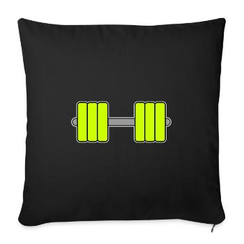 Dumbbell Yellow - Sofa pillowcase 17,3'' x 17,3'' (45 x 45 cm) - black - Front