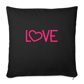 Amour coeur romantique - Housse de coussin décorative 45 x 45 cm - noir - Devant