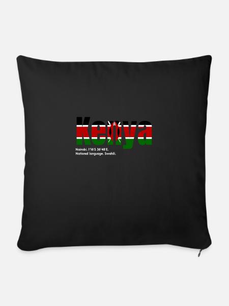 Kenia - Sofakissenbezug 45 x 45 cm - Schwarz