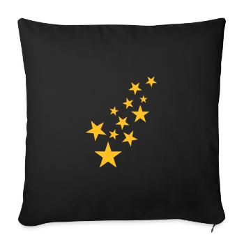 Star symbol asterisk pattern - Sofa pillowcase 17,3'' x 17,3'' (45 x 45 cm) - black - Front