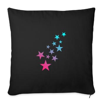 Star symbol asterisk pattern - Sofa pillowcase 17,3'' x 17,3'' (45 x 45 cm) - black - Front