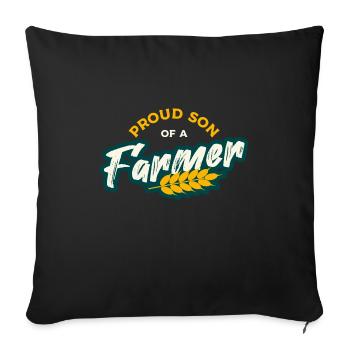 Fils fier d'un fermier - Housse de coussin décorative 45 x 45 cm - noir - Devant