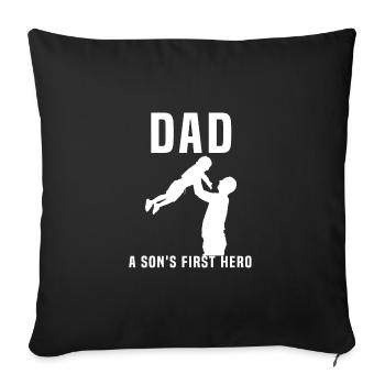 Père et fils - Housse de coussin décorative 45 x 45 cm - noir - Devant