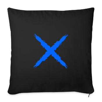 Cross symbol design vector brush blue gift - Sofa pillowcase 17,3'' x 17,3'' (45 x 45 cm) - black - Front